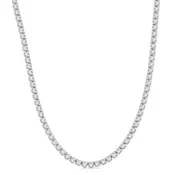 10 Ctw Round Cut Diamond Tennis Necklace in 14K White Gold