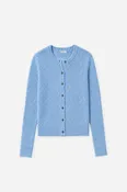 Boucle Long Sleeve Crew Neck Cropped Cardigan