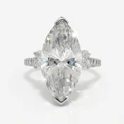 Amara Lab Diamond Marquise Bridal Ring