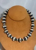 17” Alternating Navajo Bead Necklace by Veltenia Haley