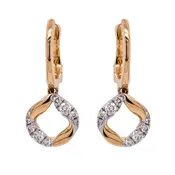 14K Two-Tone Diamond Kiss Dangle Earrings | LeeBrant