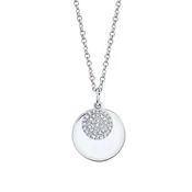14k Gold 0.09ctw Diamond Double Circle Necklace- SC55002941