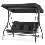 3-Seat Outdoor Patio Swing Chair with Adjustable Canopy, 4068