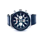 Azure Elegance Encrusted Leather Timepiece