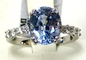 Blue Sapphire Ring 14K gold Fine Heirloom Lab Certified Made In USA