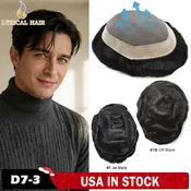 Hair System for Mens Hair Piece Black Hair Monofilament with PU Coating(NPU) Toupee Folded Lace Front Invisible Hairline Mens Toupee|Fast shipping USA