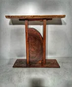 Halfround Base Walnut Entry Table — Natural Edge Furniture