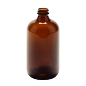 16 oz Amber Boston Round 28-400 Finish