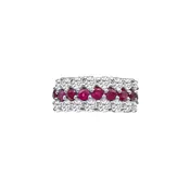 1.25 Carat Ruby And 1.45 Carat Round Cut Diamond 18kt Band