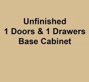 Unfinished Base Cabinet 1 Door and 1 Drawer