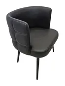 3005 Square Button Tufted Tall Back  - High Performance Upholstery - Black Metal Legs - Restaurant Furniture