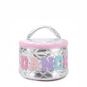 'DANCE' Metallic Round Quilted Glam Bag