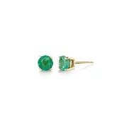 14k 5mm Emerald Birthstone May Stud Earrings