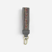 1.5 Floral Swag Wristlet Keychain Grey"