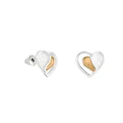 Bicolor Heart Stud Earrings