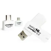5 Pack Swing USB 2.0 Flash Drive with Micro USB & Type C Adapter