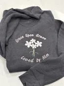 Grace Upon Grace Christian Embroidered Sweatshirt