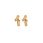 Arc Double Post Earrings - Frosted Clear