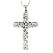 Antique Diamond Cross Crucifix Pendant 14K Gold 0.25ctw