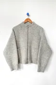 Alpaca Zip Front Jacket - Light Grey