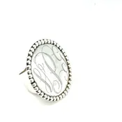 Hammered Round Sterling Ring