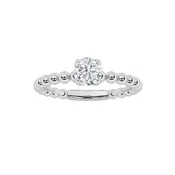 0.5CTW Round Shaped Lab Grown Diamond (F/VS) Petite Solitaire Engagement Ring in 14K Gold