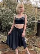 40s Black Rayon Half Slip Skirt