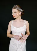 Airy florals tulle bandeau veil - Style #2622