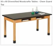 30 x 60 Diversified Woodcrafts Tables - Chem Guard Top