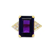 0.12 CTW Diamond Amethyst Ring