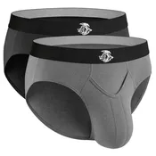 Bamboo 0in Briefs V-Fly 2pk Black/Gray