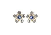 Aquamarine and White Sapphire Flower Kids Post Earrings — Glitz Jewelers