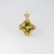 Leaf Gold Lemon Citrine Pendant