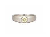 0.60cts Yellow Diamond Semi Bezel White Gold Ring