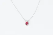 Lafonn Pink Lab Created Sapphire Halo Necklace