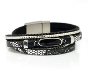 Animal Print Black Gem Sparkly Bracelet
