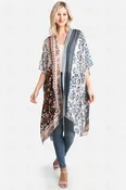 ANIMAL & FLORAL PATTERN KIMONO