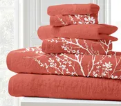 100% Cotton Foliage 6Pc Bath Towel Set