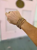 Ball Bead Bracelet Set - Worn Gold