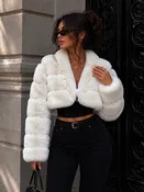 CLAFJ0022 - Velvet Noir Cropped Fur Bolero