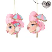 Goodwill Kissing fish ornament cotton candy puffer set of 2