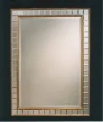 28.5" x 38.5" Deco Baggett Mirror with Beveled Mirror Frame