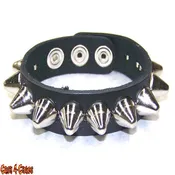 1 ROW BRITISH CONE STUD BRACLET 100% LEATHER (BC194BRITCONE)