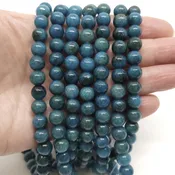 Apatite (Natural) Smooth Round AB Grade Gemstone Beads 8mm,15 inch strand