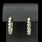 1.00ct. T.W. Diamond Estate Hoop Earrings Yellow Gold - J42753
