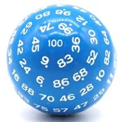 100 Sided Die - D100 Blue w/ White