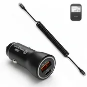 38W Fast Car Charger & USB-C Coiled Cable for Epson Mobilink TM-P20II P80II