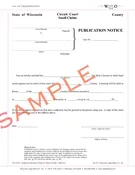 109 Publication Notice for Small Claims
