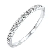 10k/14k White Gold Scalloped Elegance Diamond Stackable Band Ring