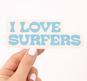 I Love Surfers Sticker